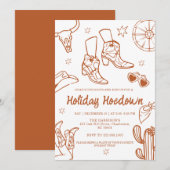 hand drawn Cowboy Boots Holiday Celebration, Kaart (Voorkant / Achterkant)