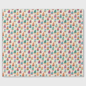 Hand Drawn Cozy Winter Hats Wrapping Paper Roll Cadeaupapier (Vlak)