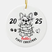 Hand drawn custom French Bulldog Keramisch Ornament (Voorkant)