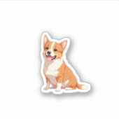 Hand Drawn Cute Little Corgi Sticker (Voorkant)