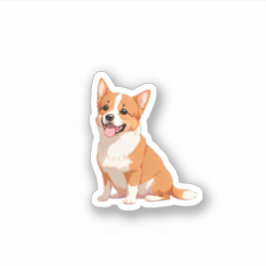 Hand Drawn Cute Little Corgi Sticker