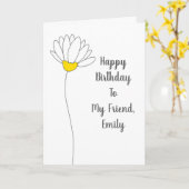 Hand Drawn Daisy Kaart (Gele Bloem)