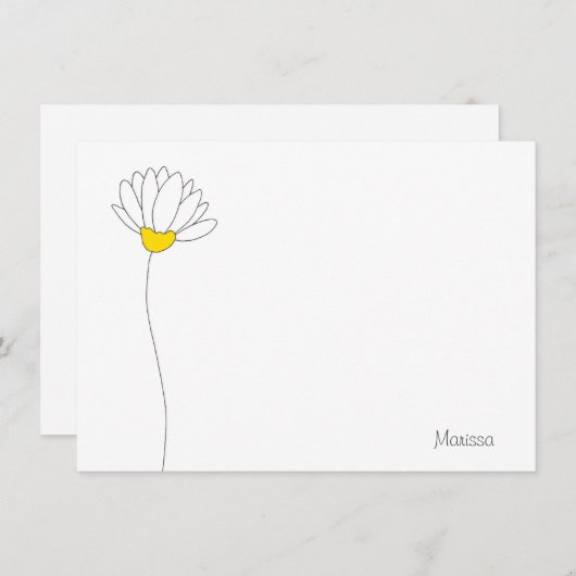 Hand Drawn Daisy Notitiekaartje (Voorkant / Achterkant)