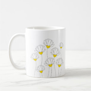 Hand Drawn Daisy Stems Koffiemok