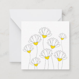 Hand Drawn Daisy Stems Notitiekaartje