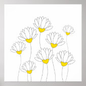 Hand Drawn Daisy Stems Poster (Voorkant)