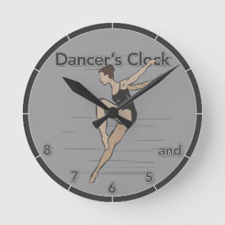 Hand Drawn Dancer's Clock Ronde Klok
