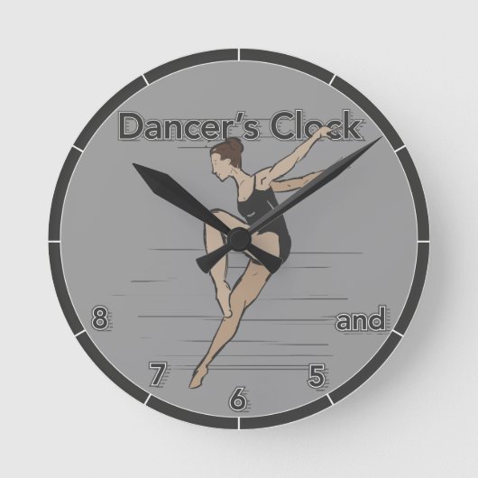 Hand Drawn Dancer's Clock Ronde Klok (Voorkant)