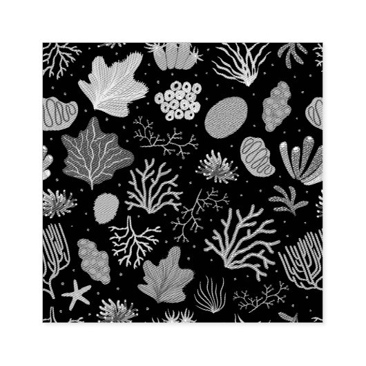 Hand Drawn Deep Zee Coral Pattern Rubberstempel (Afrduk)