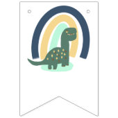 Hand Drawn Dinosaur met Rainbow Birthday Party Vlaggetjes (Eerste vlag)