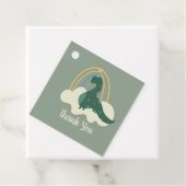 Hand Drawn Dinosaur Rainbow Birthday Party Green Bedankjes Labels (In situ)