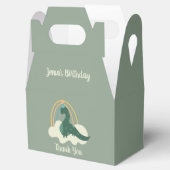 Hand Drawn Dinosaur Rainbow Birthday Party Green F Bedankdoosjes (Geopend)