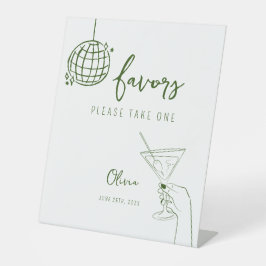 Hand drawn disco ball Favors Sign personalized Reclamebord Met Voetstuk