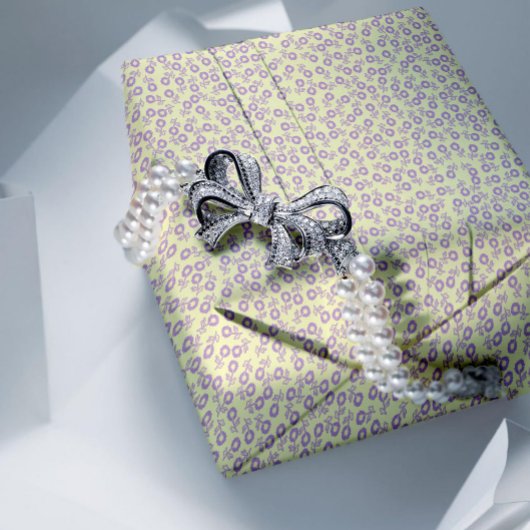 Hand drawn ditsy Lavender Daisies – Mini Floral Inpakpapier Vel