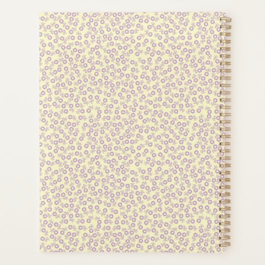 Hand drawn ditsy Lavender Daisies – Mini Floral Planner (Achterkant)
