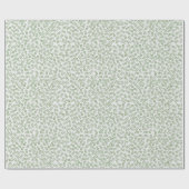  Hand-drawn ditsy Sage Green Daisies – Mini Floral Cadeaupapier (Vlak)