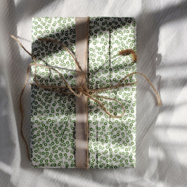  Hand-drawn ditsy Sage Green Daisies – Mini Floral Inpakpapier Vel