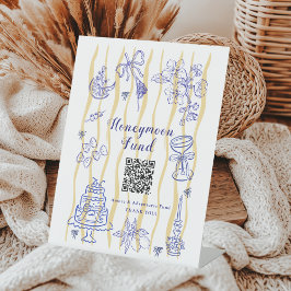 Hand drawn Dolce Vita Bridal Shower Honeymoon Fund Reclamebord Met Voetstuk