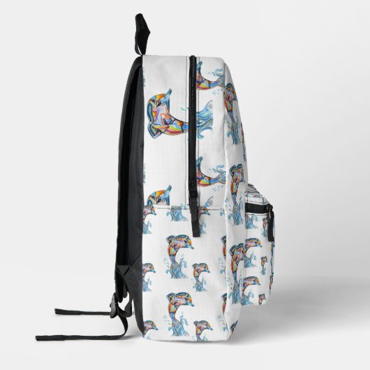 Hand-Drawn Dolphin Pattern Rugzak voor Kinderen (Links)