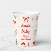 Hand Drawn Doodle Christmas Santa Baby Shower  Papieren Bekers (Achterkant)