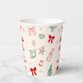 Hand Drawn Doodle Christmas Santa Baby Shower  Papieren Bekers (Rechts)