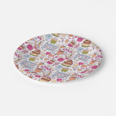 Hand Drawn Doodle Fun Happy Birthday  Papieren Bordje (Gekanteld)