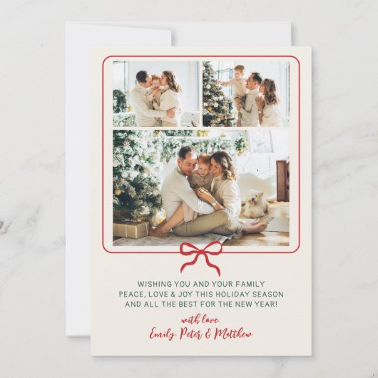 Hand-Drawn Doodle Green Red Photo Christmas Happy Feestdagenkaart (Achterkant)