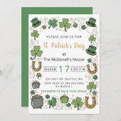Hand Drawn Doodle Whimsical St Patricks Day  Kaart (Voorkant / Achterkant)