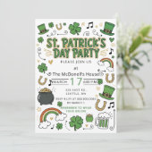 Hand Drawn Doodle Whimsical St Patricks Day  Kaart (Staand voorkant)