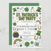 Hand Drawn Doodle Whimsical St Patricks Day  Kaart (Voorkant / Achterkant)