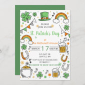Hand Drawn Doodle Whimsical St Patricks Day  Kaart (Voorkant / Achterkant)