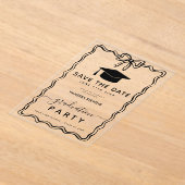 Hand Drawn Doodles Afstuderen Save the Date Acryl Uitnodigingen (Laagn)