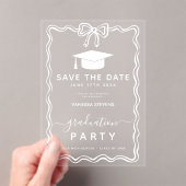 Hand Drawn Doodles Afstuderen Save the Date Acryl Uitnodigingen (Insitu (Draagbaar))