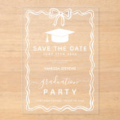 Hand Drawn Doodles Afstuderen Save the Date Acryl Uitnodigingen (Voorkant)