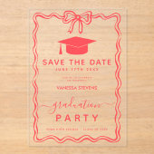 Hand Drawn Doodles Afstuderen Save the Date Acryl Uitnodigingen (Voorkant)