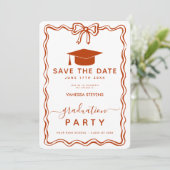 Hand Drawn Doodles Afstuderen Save the Date Kaart (Staand voorkant)