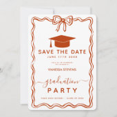 Hand Drawn Doodles Afstuderen Save the Date Kaart (Voorkant)