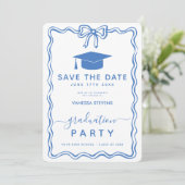 Hand Drawn Doodles Afstuderen Save the Date Kaart (Staand voorkant)