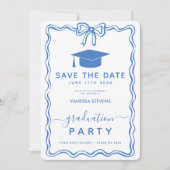 Hand Drawn Doodles Afstuderen Save the Date Kaart (Voorkant)