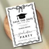 Hand Drawn Doodles Afstuderen Save the Date Kaart