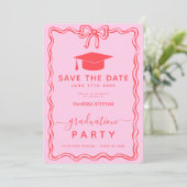 Hand Drawn Doodles Afstuderen Save the Date Kaart (Staand voorkant)