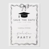 Hand Drawn Doodles Afstuderen Save the Date Vellum Uitnodigingen (Voorkant)