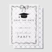 Hand Drawn Doodles Afstuderen Save the Date Vellum Uitnodigingen (Offset (Uitnodiging))