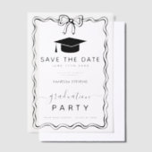 Hand Drawn Doodles Afstuderen Save the Date Vellum Uitnodigingen (Offset)