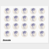 Hand Drawn Doodles Floral Wedding Ronde Sticker (Vel)