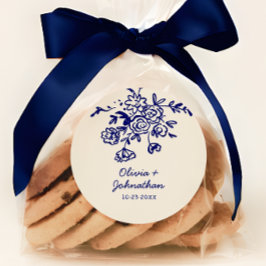 Hand Drawn Doodles Floral Wedding Ronde Sticker