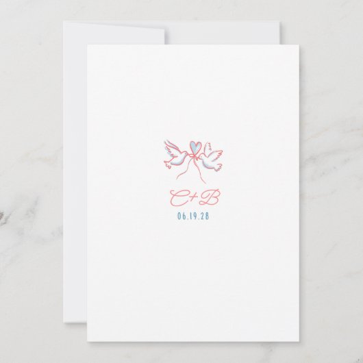 Hand Drawn Doodles Funky Whimsical Bridal Shower Kaart (Achterkant)