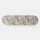 Hand-drawn Doodles Modern Playful Pattern Persoonlijk Skateboard (Horizontaal)