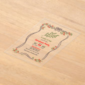 Hand-Drawn Doodles of Joy Clear Christmas Party Acryl Uitnodigingen (Laagn)