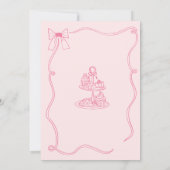 Hand Drawn Doodles Pink Baby Brunch Invitation Kaart (Achterkant)